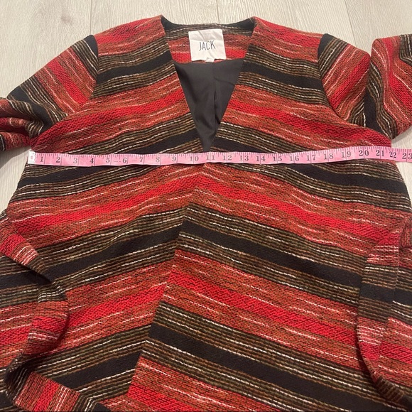 JACK by BB DAKOTA Lined Long Sleeve Tie Belt Open Wrap Tweed Sweater Blazer L - Picture 9 of 11